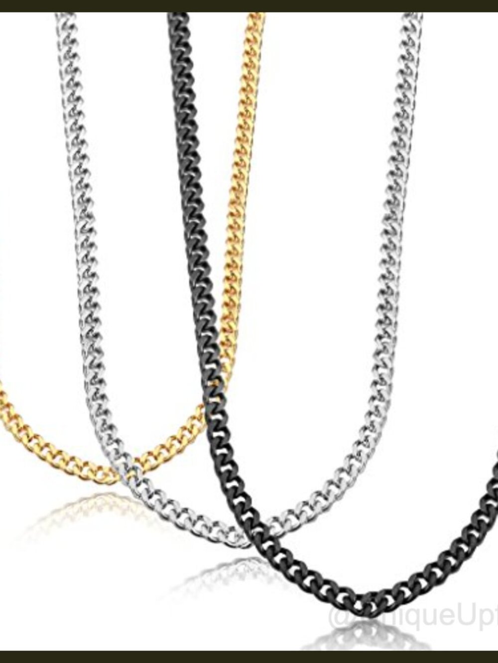 Mens Stainless Steel Cuban Link Chain Necklace 3.5mm Lobster Clasp